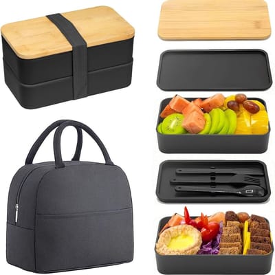 Famanu - Bento Boxen, lunchbox, 1200 ml, met afdichtring ter bescherming tegen lekken en morsen, multifunctionele draagbare lunchbox, geschikt voor professionals, scholieren en