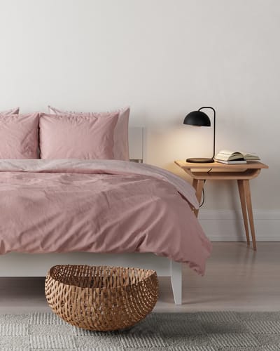 Mistral Home - DEKBEDOVERTREK - gewassen katoen - 200 x 200 cm + 2x 65 x 65 cm - tweepersoons - bicolor - roze