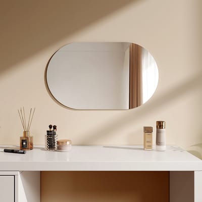 EMKE Spiegel - Ovale Spiegel Mordern - 40x70 cm - met Veiligheidsfolie - Randloze Wandspiegel - Wall Mirror