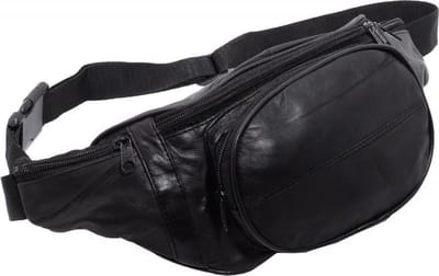 Rojafit Heuptas - Groot - 5 vakken - Zwart - Nappa Leer -Afmeting ca. 34 x 8 x 15 cm.