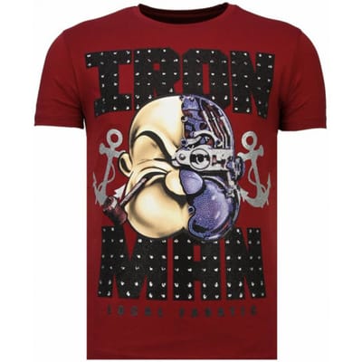 Local Fanatic Iron man popeye rhinestone t-shirt
