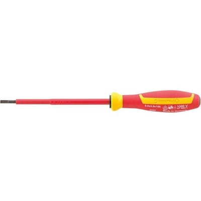 Stahlwille 4660 VDE 3 0,6X 3,5X100 VDE SCHLITZSCHRAUBENDREHER MIT DRALL-GRIFF VDE Platte schroevendraaier Kopbreedte: 3.5 mm Koplengte: 100 mm DIN EN