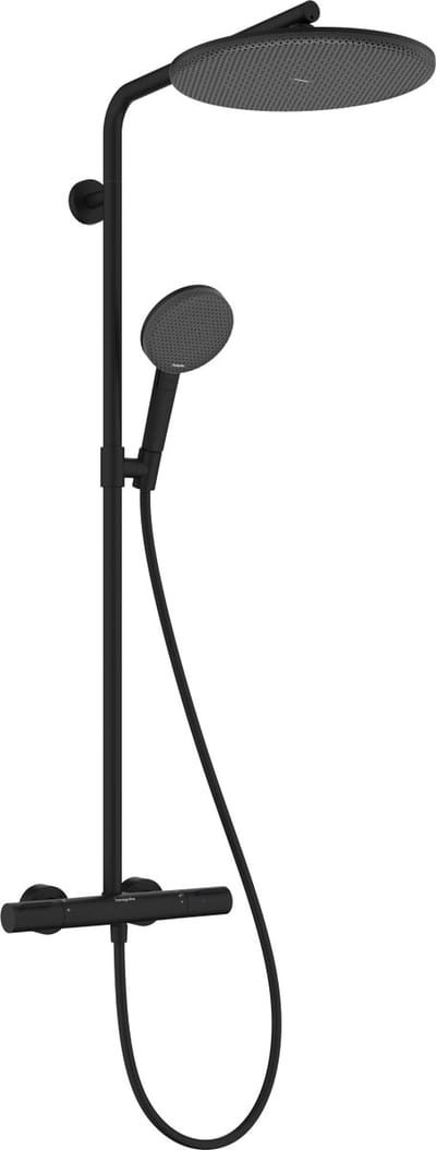 hansgrohe Raindance Alive S Puro - Showerpipe - Ecostat thermostaat - 300mm maat - 1 straalfunctie - Mat Zwart