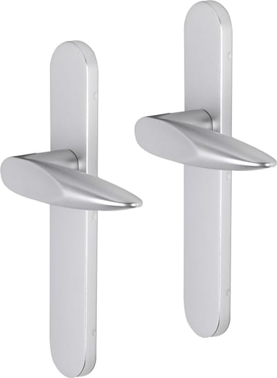Deurkruk - Impresso Sutton - Voor binnen - Ovaal deurschild - Aluminium - 2 stuks