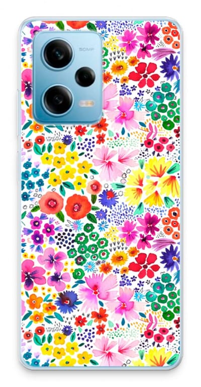 Case Company® - Hoesje geschikt voor Xiaomi Redmi Note 12 Pro 5G hoesje - Little Flowers - Soft Cover Telefoonhoesje - Bescherming aan alle Kanten en Schermrand