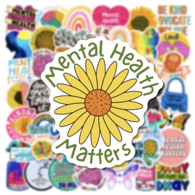 Health stickers - Mental health stickers - 50 stuk - Support sticker - Therapie sticker - Mentale gezondheid - Mental health - CHPN