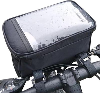 Stuurtas Fiets - Stuurtas Fiets Afneembaar - ietstas stuur electrische fiets - Telefoonhouder fiets - Waterdichte Rits - Afneembare Fietstas Stuur met Smartphone Houder - Bikepacking Tassen - Verdikt Zwart