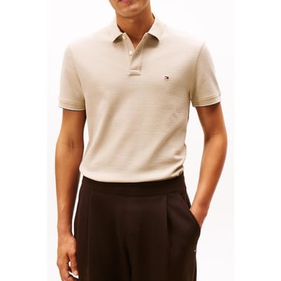 Tommy Hilfiger Seersucker Regular Polo Sandalwood Taglia: XXL | Polo Outlet | Uomo | Marrone