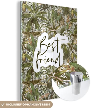 MuchoWow® Glasschilderij 120x160 cm - Schilderij acrylglas - BFF - Vriendschap - Quotes - Vrienden - Spreuken - Best friend - Foto op glas - Schilderijen