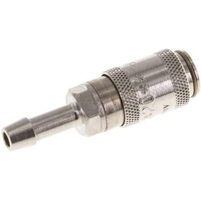 Vernikkeld Messing DN 2.7 (Micro) Luchtkoppeling Snelkoppeling 4 mm Slangpilaar Double Shut-Off
