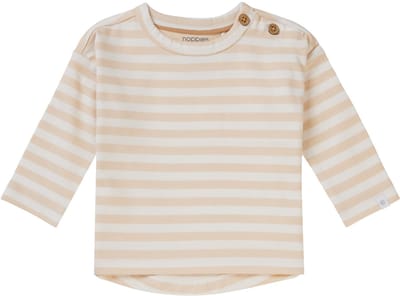 Noppies Unisex Tee Bhisho long sleeve stripe Unisex T-shirt - Biscotti - Maat 50
