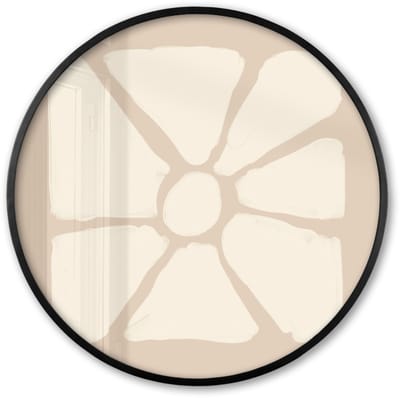 Poster in lijst Rond - Fotolijst 60x60 cm - Posters - Bloemen - Pastel - Beige - Kunst - Ronde posterlijst zwart - Decoratie - Wanddecoratie woonkamer - Muurdecoratie slaapkamer