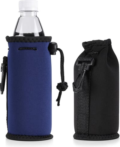 kwmobile 2x flessenkoeler - Koeltas voor flessen - Voor 500 ml flesjes bier en frisdrank - Koeler gemaakt van geïsoleerd neopreen in zwart / blauw