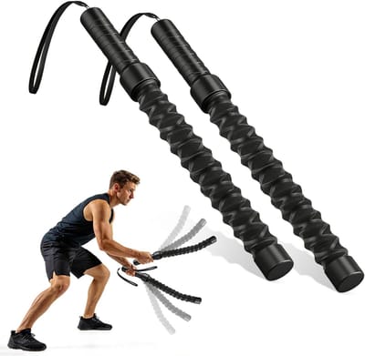 longziming - Kabelloos Battle Rope - Draadloos Touw Voor Fitness - Cardio Workout Rope - Hoogwaardige Staal - Compact En Duurzaam - Ideaal Voor Thuis En Reizen - Krachttraining - 1 Set - Zwart