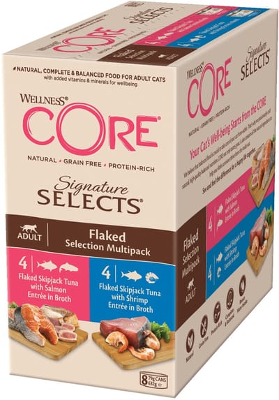 Wellness Core Signature Selects Flaked Multi-Pack - Katten natvoer -  8 x 79 g