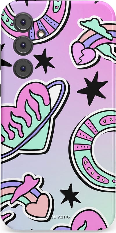 Casetastic Hoesje Geschikt voor Samsung A35 - Stijlvolle Beschermende Duo-layer Case - Paarse Droomwereld