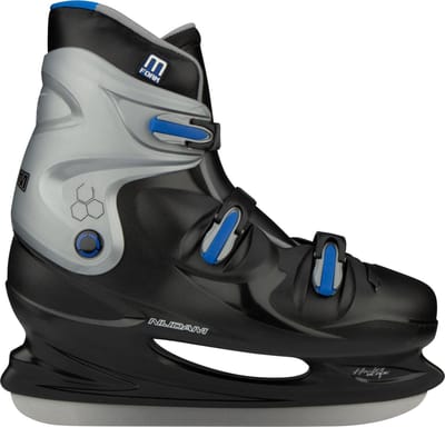 Nijdam IJshockeyschaats Volwassenen - Hardboot - Zwart/Zilver - Maat 49
