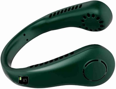Draagbare Nekventilator - Persoonlijke Koeler - Directe Verkoeling - Bladloos Veilig Ontwerp - 21x6x6cm - Groen