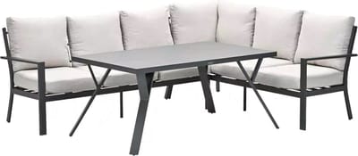Sergio lounge dining set 3-delig - Rechts - Carbon black/Desert