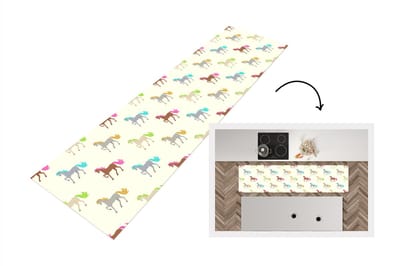 Keukenloper - Loper keuken - Meiden - Paarden - Patronen - 200x50 cm - Keukenloper vinyl
