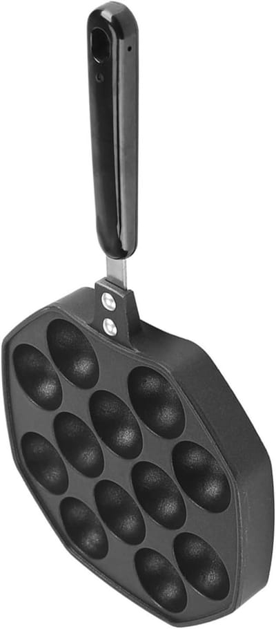 Bakvorm 12 Holtes - Pancake Maker - Thuis Snacks Maken - Anti-aanbaklaag - 36cm Lengte - Zwart