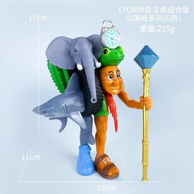 Nieuwe Tung Tung Tung Sahur Tralalero Tralala Italiaanse Hersenkronkel Monster Fusie Editie Anime Actiefiguur Cartoon Ornament Speelgoed Cadeau 18cm gray
