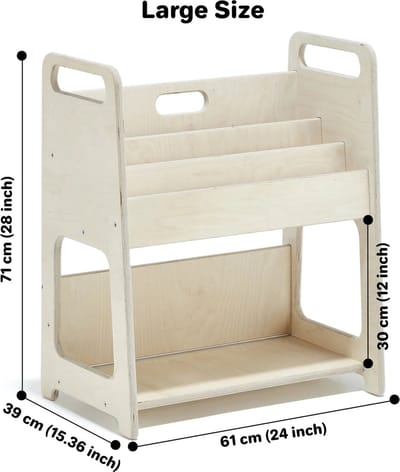 Montessori Set of 3 toy storage and bookshelf | big size bookcases for kids