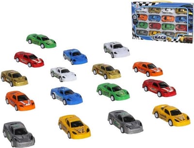 Speelgoed multi auto retrofrictie set van 16 stuks - Veilig voor kinderen