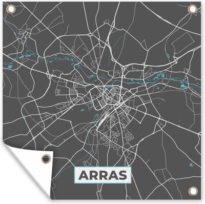 Tuin poster Arras - Frankrijk - Plattegrond - Stadskaart - Kaart - 200x200 cm - Tuindoek