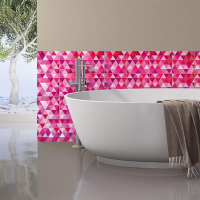 Zelfklevende muurtegelstickers voor keuken en badkamer - 60 Scandinavische cementtegelstickers, Baltisch roze - 60 stickers, 10x10 cm