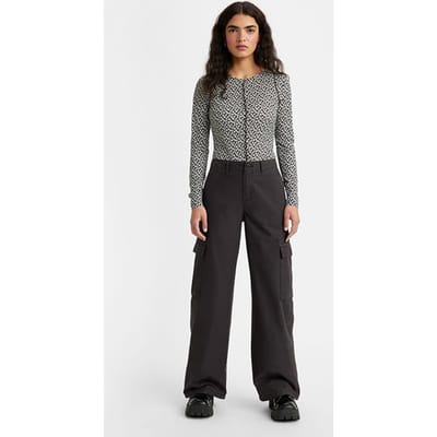 Levi's Baggy Cargo Pant Black Size: W24L32 | Cargo Pants Outlet | Dames | Zwart
