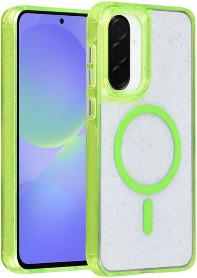 TUNIQ telefoonhoesje voor Samsung Galaxy A36 - MagSafe met glitter - Groen