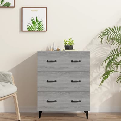 vidaXL - Dressoir - 69,5x34x90 - cm - bewerkt - hout - grijs - sonoma - eikenkleurig