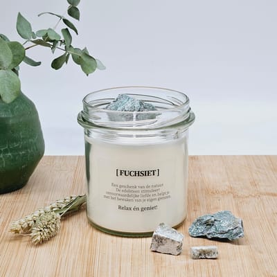 DIY pakket - Kaars met edelsteen en geurdecoratie - Fuchsiet