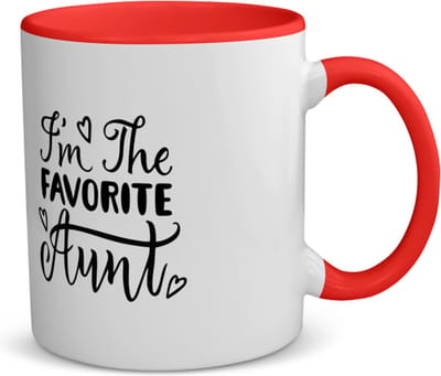 Akyol - favoriete tante koffiemok - theemok - rood - Tante - uw tante - liefste tante - verjaardag - cadeau - kado - bedankje - 350 ML inhoud
