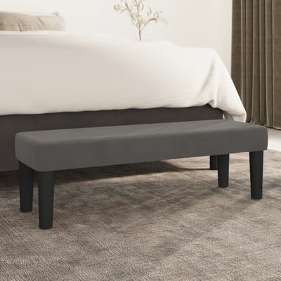 vidaXL - Bankje - 100x30x30 - cm - fluweel - donkergrijs