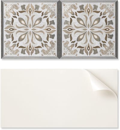 Zelfklevend vinylpaneel met print, 100x50 cm, bloemenpatroon met symmetrie.