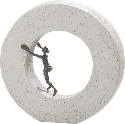 Sculptuur brons innerlijke kracht - steen en brons -handgemaakt - 21 cm beeld