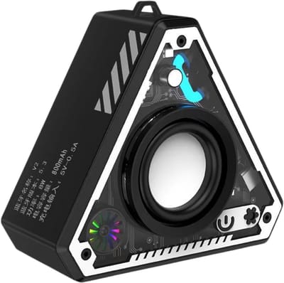 TriBeam RGB Bluetooth Speaker – 360° Surround Sound – Futuristisch Driehoek Design – 5W Speaker – TWS Pairing – Draagbaar – Zwart V2
