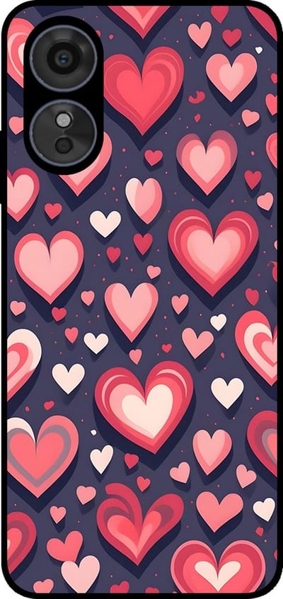 Smartphonica Telefoonhoesje Geschikt voor Oppo A1 / A98 / F23 met Hartjes Opdruk - TPU Backcover Case With Heart Design geschikt voor Oppo A1;Oppo A98;Oppo F23