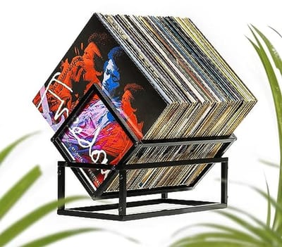 Vinylplatenopslag voor 100+ LP's - Rek voor Vinylplaten - Aluminium Platenhouder met Gepatenteerd Ontwerp