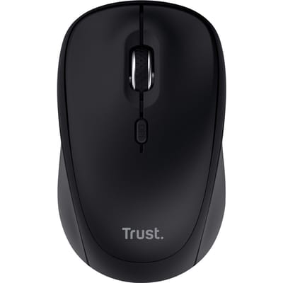 Trust YVI+ MULTI-DEVICE WIRELESS MOUSE BLACK Muis Draadloos, Bluetooth, USB Optisch Zwart 3 Toetsen 1600 dpi Multipair-functie