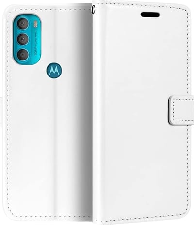 Portemonnee Book Case Hoesje Geschikt voor: Motorola Moto G71 5G - wit