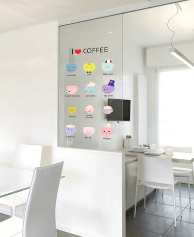 Keukenmuurstickers, ik hou van koffie