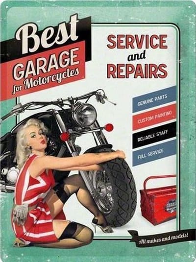 Best Garage for Motorcycles Metalen wandbord in relief 40 x 30 cm
