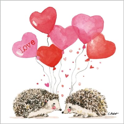 Lunch servetten Hedgehogs in love - Valentijn - PPD - 33x33 cm