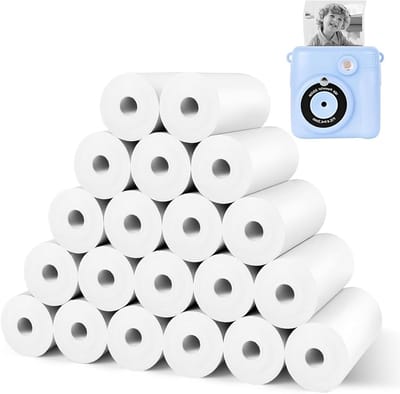 Thermisch papier voor kindercamera's - 20 rollen, 57 mm, ideaal voor instant foto's, eenvoudig te verwisselen en perfect voor creatief gebruik