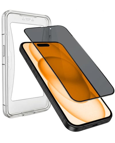 Screenprotector - Geschikt voor Apple iPhone 15 - Met Installatie Kit - Privacy Filter - Flexibel Glas - Beschermglas - Tempered Glass - Screen Protector