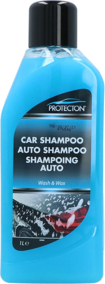 Protecton Auto Shampoo Wash & Wax - Reinigt grondig, snel en veilig - Verwijdert vuil, vet & aanslag - Voor alle soorten lak - Herstelt de glans - Laat een beschermende waslaag achter – 1 Liter