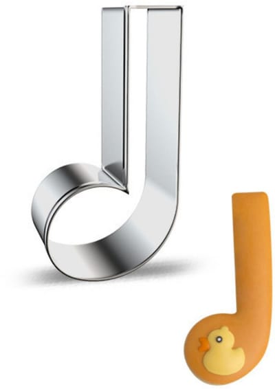 Uitsteekvorm Halve Noot - Muzieknoot 6,5x3,5CM - Metalen vorm voor het uitsteken van deeg, fondant, klei, voedsel, enz.